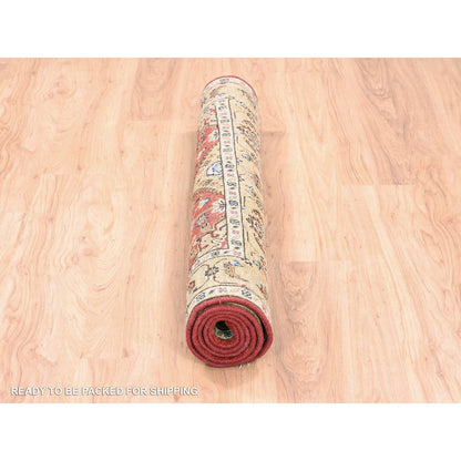 Heriz Wool Hand Knotted Rug Red 4.1x6.0 -O062651