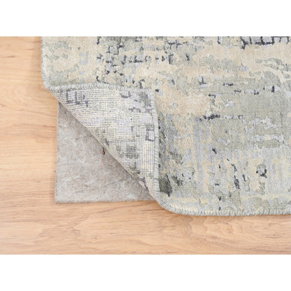 Modern and Contemporary Wool & Silk Hand Knotted Rug Grey No Border 2.7X5.10 -O062691