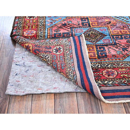 Kazak Wool Hand Knotted Rug Blue 3.1x9.7 -O0626