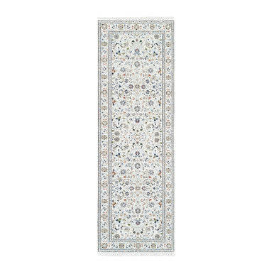Fine Oriental Wool Hand Knotted Rug Ivory Ivory 2.8X8.0 -O062707