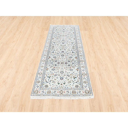 Fine Oriental Wool Hand Knotted Rug Ivory Ivory 2.8X8.0 -O062707
