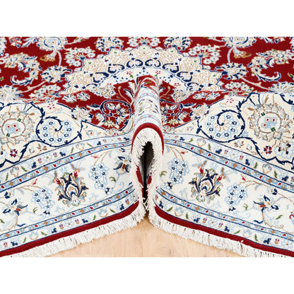 Fine Oriental Wool Hand Knotted Rug Red Ivory 6.0X8.10 -O062767