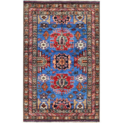 Kazak Wool Hand Knotted Rug Blue 2.11x4.6 -O0627
