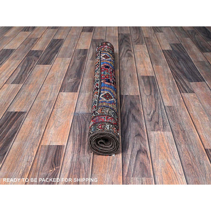 Kazak Wool Hand Knotted Rug Blue 2.11x4.6 -O0627