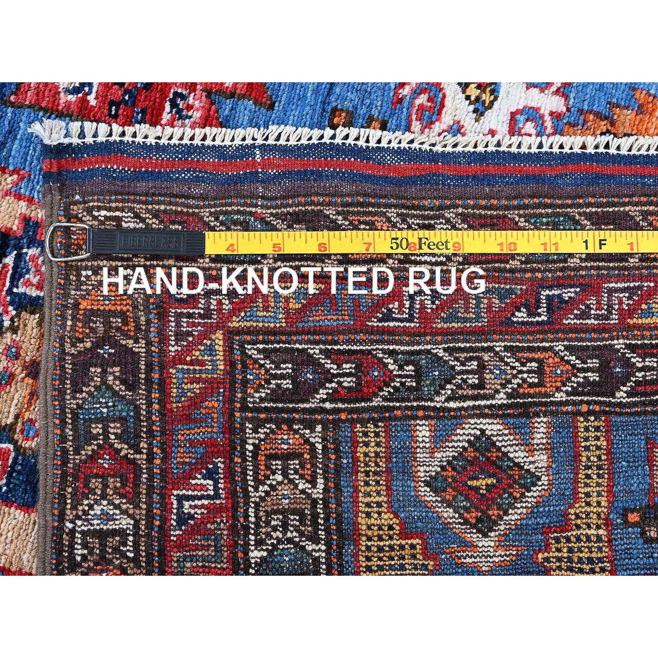 Kazak Wool Hand Knotted Rug Blue 2.11x4.6 -O0627