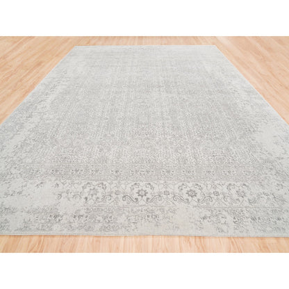 Modern and Contemporary Wool & Art Silk Hand Loomed Rug Beige Beige 11.10X14.9 -O062836