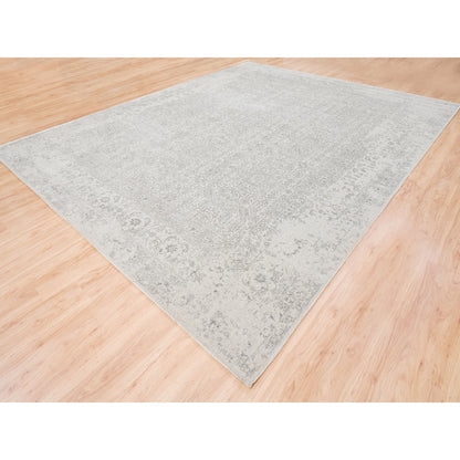 Modern and Contemporary Wool & Art Silk Hand Loomed Rug Beige Beige 11.10X14.9 -O062836