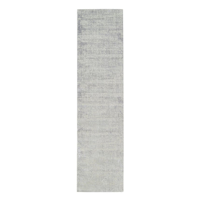 Modern and Contemporary Wool & Art Silk Hand Loomed Rug Grey No Border 2.7X10.0 -O062845