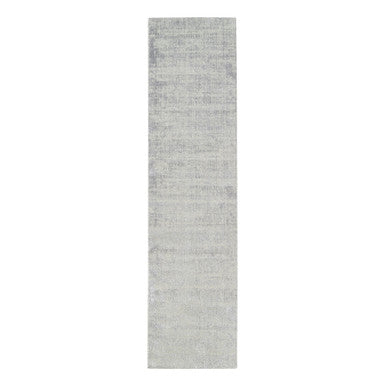 Modern and Contemporary Wool & Art Silk Hand Loomed Rug Grey No Border 2.7X10.0 -O062845