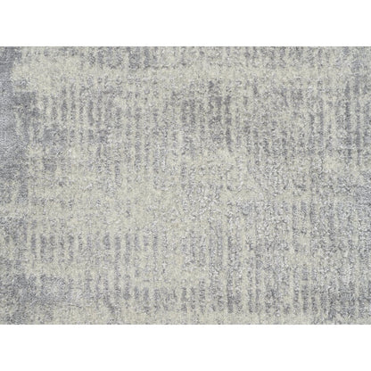 Modern and Contemporary Wool & Art Silk Hand Loomed Rug Grey No Border 2.7X10.0 -O062845