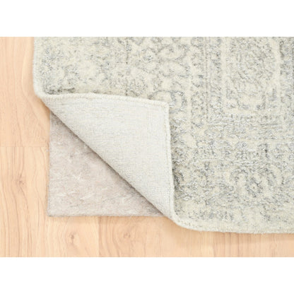 Modern and Contemporary Wool & Silk Hand Loomed Rug Beige Beige 2.6X8.0 -O062846