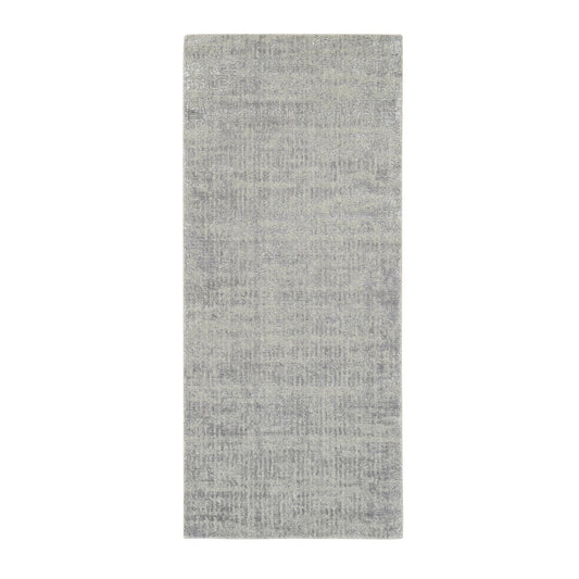 Modern and Contemporary Wool & Silk Hand Loomed Rug Grey No Border 2.6X6.0 -O062851