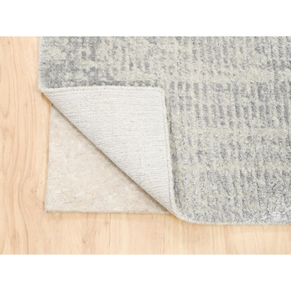 Modern and Contemporary Wool & Art Silk Hand Loomed Rug Grey No Border 2.6X12.1 -O062853