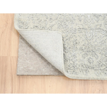 Modern and Contemporary Wool & Art Silk Hand Loomed Rug Beige Beige 2.6X10.1 -O062854