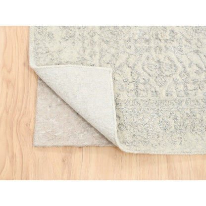 Modern and Contemporary Wool & Art Silk Hand Loomed Rug Beige Beige 2.6X12.0 -O062855