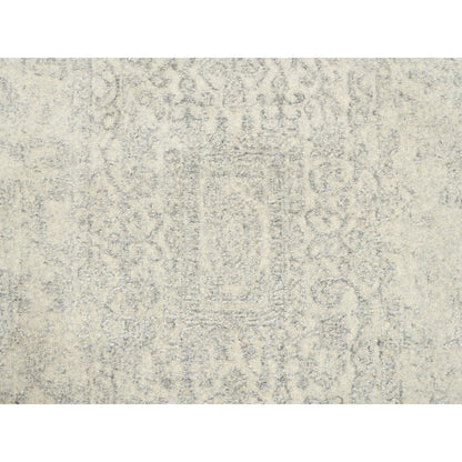 Modern and Contemporary Wool & Art Silk Hand Loomed Rug Beige Beige 2.6X12.0 -O062855