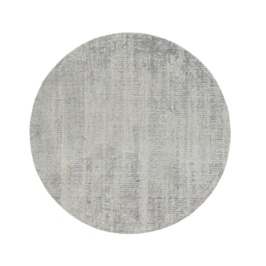 Modern and Contemporary Wool & Silk Hand Loomed Rug Grey No Border 6.0X6.0 -O062858