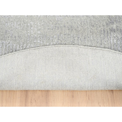 Modern and Contemporary Wool & Silk Hand Loomed Rug Grey No Border 6.0X6.0 -O062858