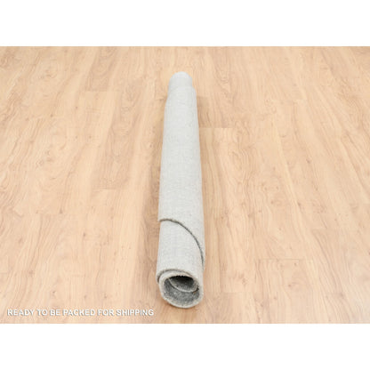 Modern and Contemporary Wool & Silk Hand Loomed Rug Grey No Border 6.0X6.0 -O062858