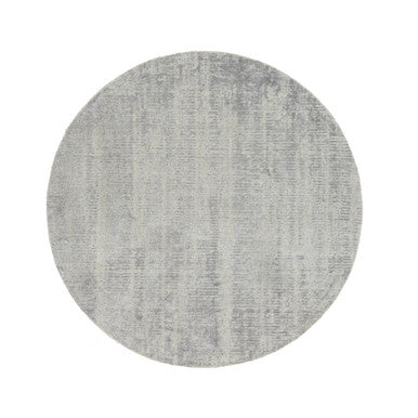 Modern and Contemporary Wool & Silk Hand Loomed Rug Grey No Border 6.0X6.0 -O062861