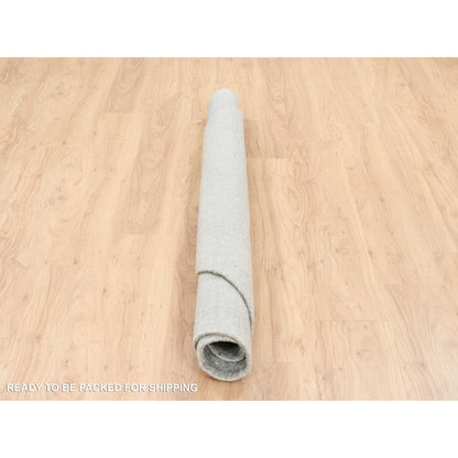 Modern and Contemporary Wool & Silk Hand Loomed Rug Grey No Border 6.0X6.0 -O062861