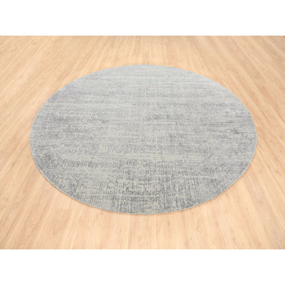 Modern and Contemporary Wool & Silk Hand Loomed Rug Grey No Border 8.10X8.10 -O062864