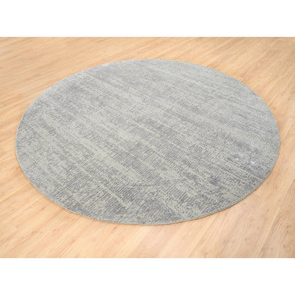 Modern and Contemporary Wool & Silk Hand Loomed Rug Grey No Border 8.10X8.10 -O062864