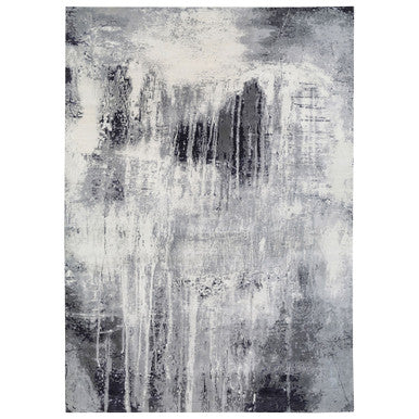 Modern and Contemporary Wool & Silk Hand Knotted Rug Grey No Border 12.0X18.1 -O062870
