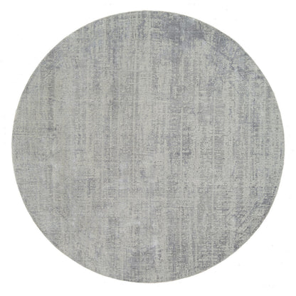 Modern and Contemporary Wool & Silk Hand Loomed Rug Grey No Border 10.0X10.0 -O062874