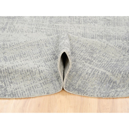 Modern and Contemporary Wool & Silk Hand Loomed Rug Grey No Border 10.0X10.0 -O062874