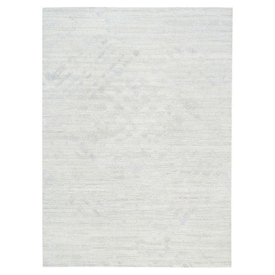 Modern and Contemporary Wool Hand Knotted Rug Grey No Border 9.0X12.0 -O062890