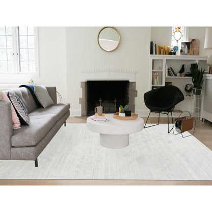 Modern and Contemporary Wool Hand Knotted Rug Grey No Border 9.0X12.0 -O062890