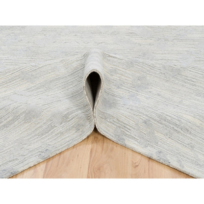 Modern and Contemporary Wool Hand Knotted Rug Grey No Border 9.0X12.0 -O062890