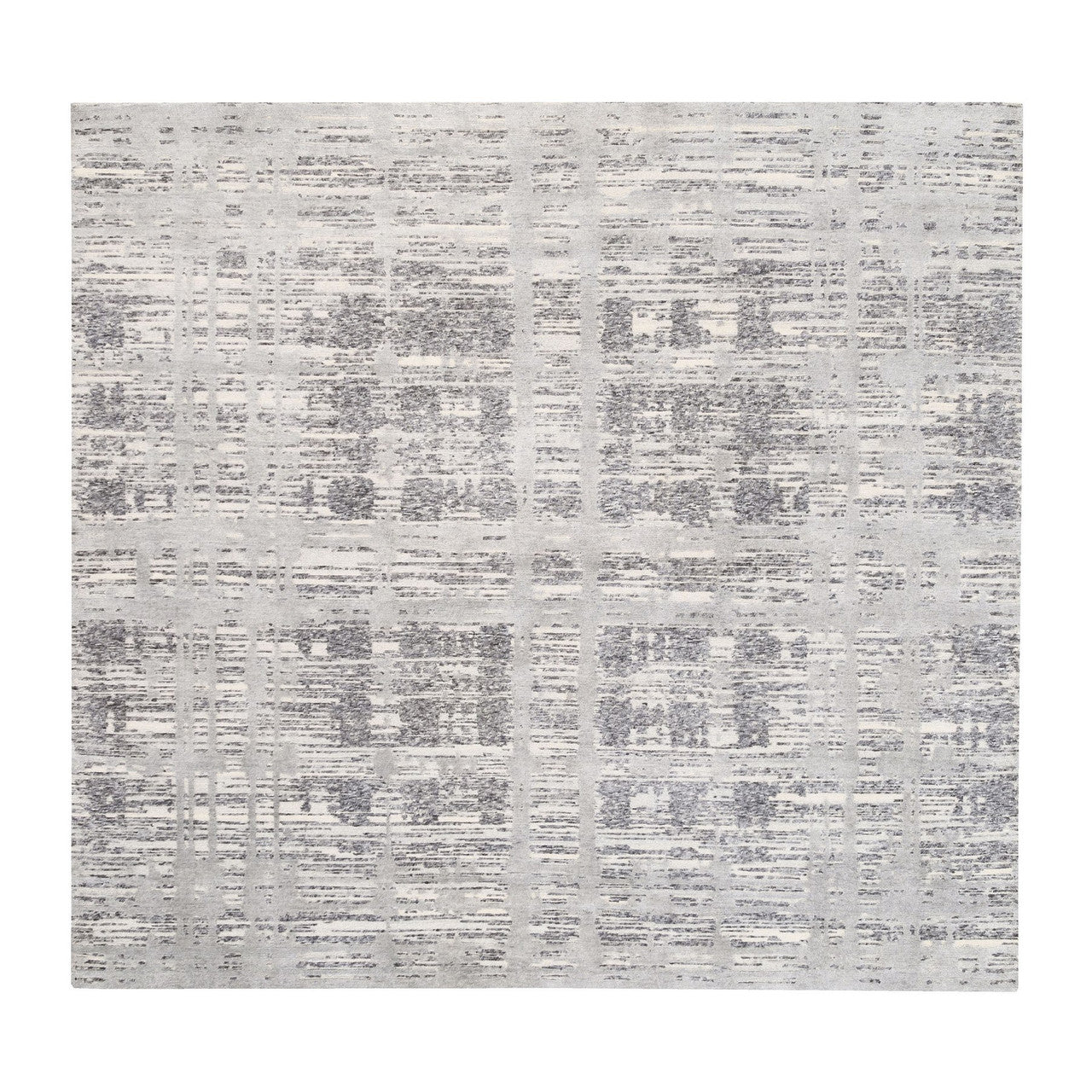Gray 8'0" x 8'0" Modern and Contemporary Hand knotted Wool Rug - Sku: O062892