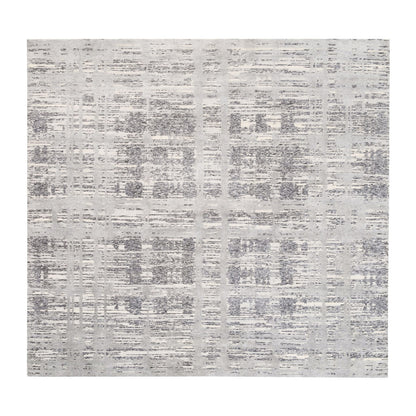 Modern and Contemporary Wool Hand Knotted Rug Grey No Border 8.0X8.0 -O062892