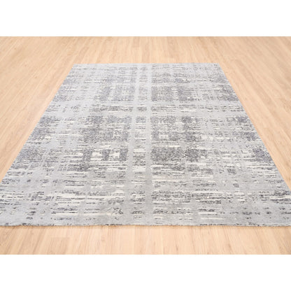 Modern and Contemporary Wool Hand Knotted Rug Grey No Border 8.0X8.0 -O062892