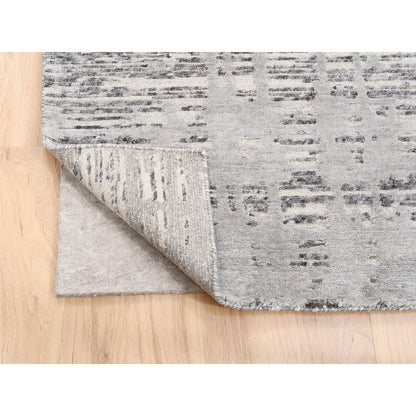 Modern and Contemporary Wool Hand Knotted Rug Grey No Border 8.0X8.0 -O062892