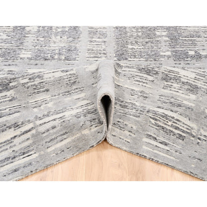 Modern and Contemporary Wool Hand Knotted Rug Grey No Border 8.0X8.0 -O062892