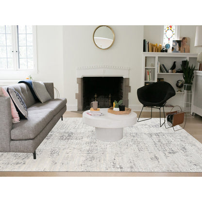 Modern and Contemporary Wool Hand Knotted Rug Grey No Border 8.0X8.1 -O062896