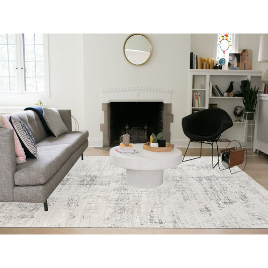 Modern and Contemporary Wool Hand Knotted Rug Grey No Border 8.0X8.1 -O062896