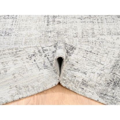 Modern and Contemporary Wool Hand Knotted Rug Grey No Border 8.0X8.1 -O062896