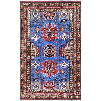 Kazak Wool Hand Knotted Rug Blue 2.10x4.6 -O0628