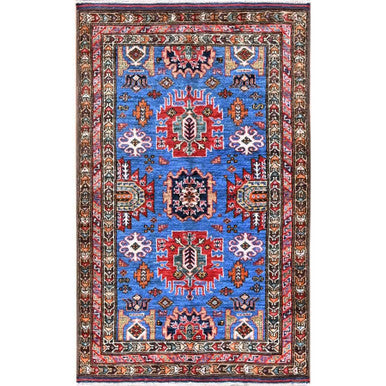 Kazak Wool Hand Knotted Rug Blue 2.10x4.6 -O0628