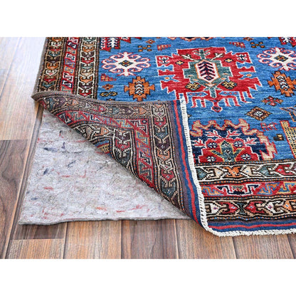 Kazak Wool Hand Knotted Rug Blue 2.10x4.6 -O0628