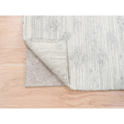 Modern and Contemporary Wool Hand Knotted Rug Grey No Border 4.0X12.0 -O062906