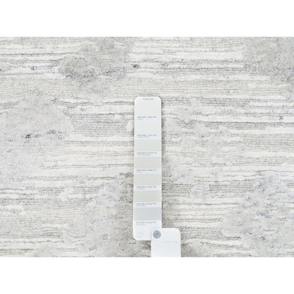 Modern and Contemporary Wool Hand Knotted Rug Grey No Border 4.0X12.0 -O062906