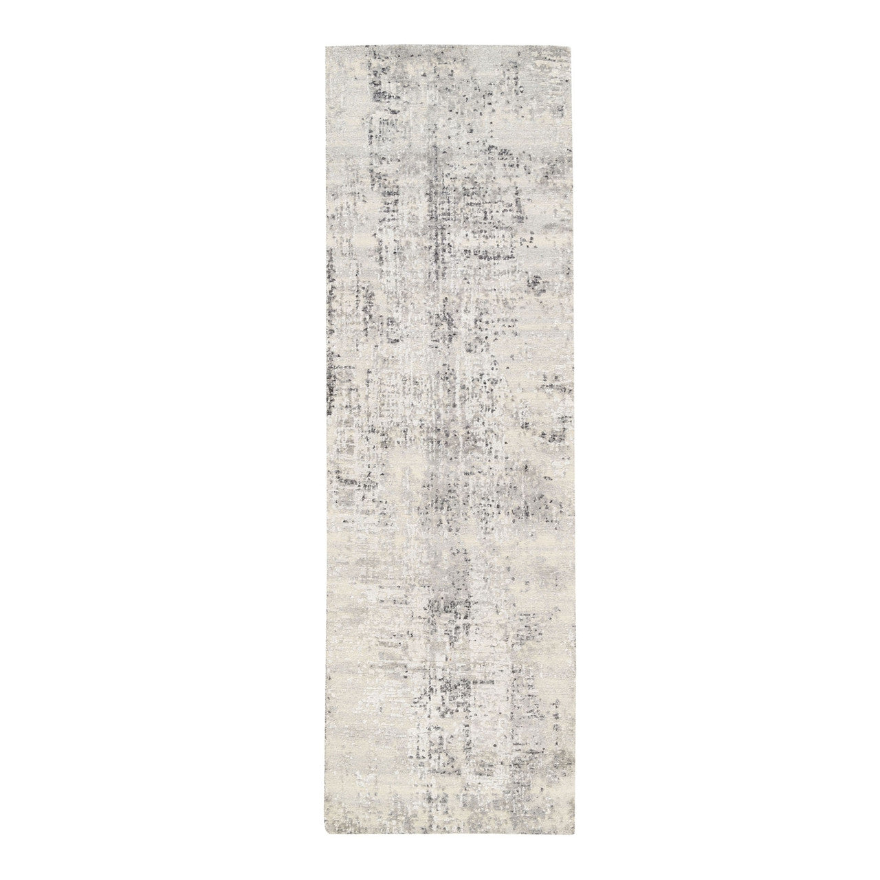 Beige 2'6" x 8'1" Modern and Contemporary Hand knotted Wool Rug - Sku: O062913