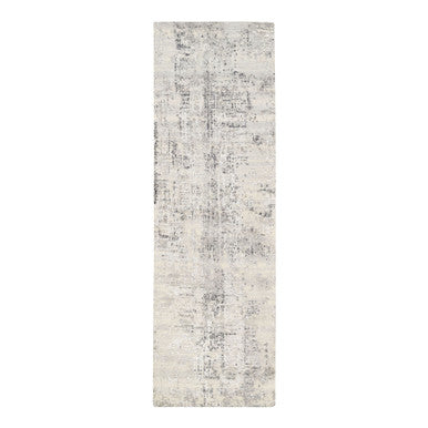 Modern and Contemporary Wool Hand Knotted Rug Beige No Border 2.5X8.0 -O062915