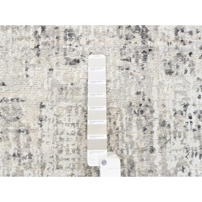 Modern and Contemporary Wool Hand Knotted Rug Beige No Border 2.5X8.0 -O062915
