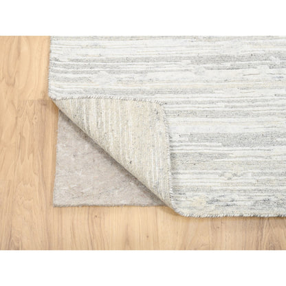 Modern and Contemporary Wool Hand Knotted Rug Ivory No Border 2.7X12.0 -O062919